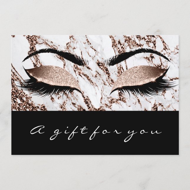 Geschenkgutscheine Marmorkupfer Lashes Studi Makeu (Vorderseite)