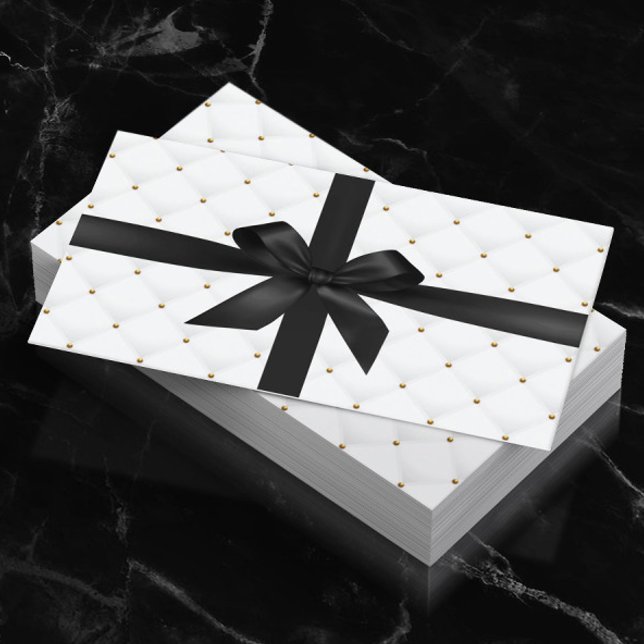 Geschenkgutscheine Modernes Black Ribbon Luxury Qu Rabattkarte (Von Creator hochgeladen)