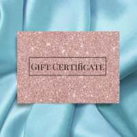 Geschenkgutscheine Rose Gold Glitzer Salon Wellnes