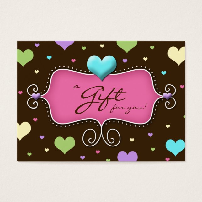 Geschenkgutscheine Schokolade Herz rosa (Vorderseite)