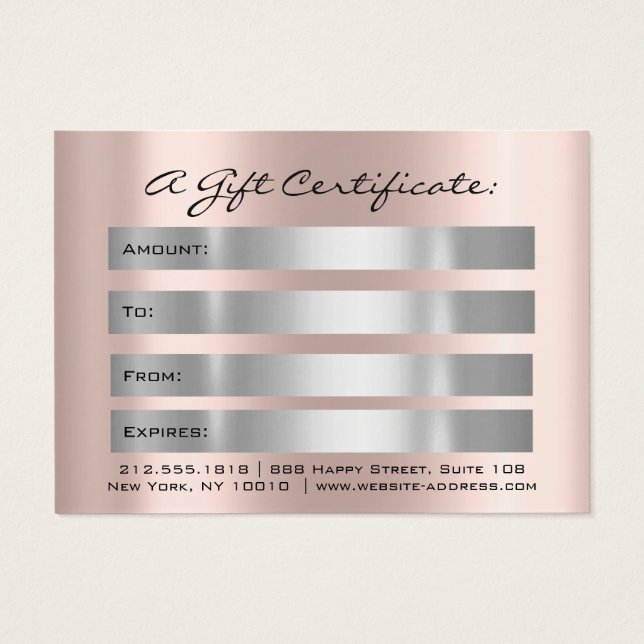 Geschenkgutscheine Tropfen Funkelnd Gray Makeup Mi (Rückseite)