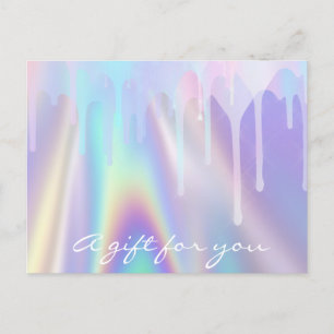 Geschenkgutschrift Holograph Unicorn Liquid Tropfe Postkarte