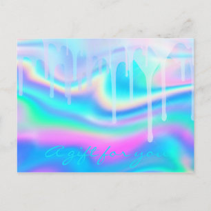 Geschenkgutschrift Holograph Unicorn Rainbow Liqui Postkarte