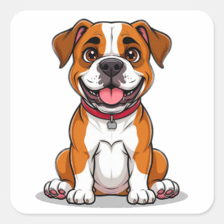 Geschenkidee für Amerikanischer-Bulldogge-Hunde Li Quadratischer Aufkleber