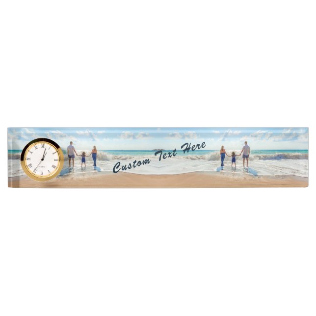 Geschenkidee für benutzerdefinierte Fotos mit Text Namensplakette (Vorderseite)