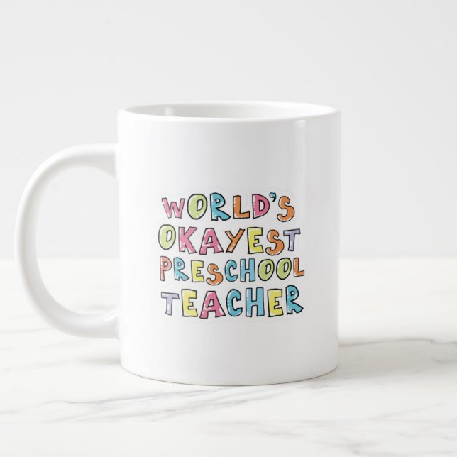 Geschenkidee für den weltbesten Preschool-Lehrer Jumbo-Tasse (Links)