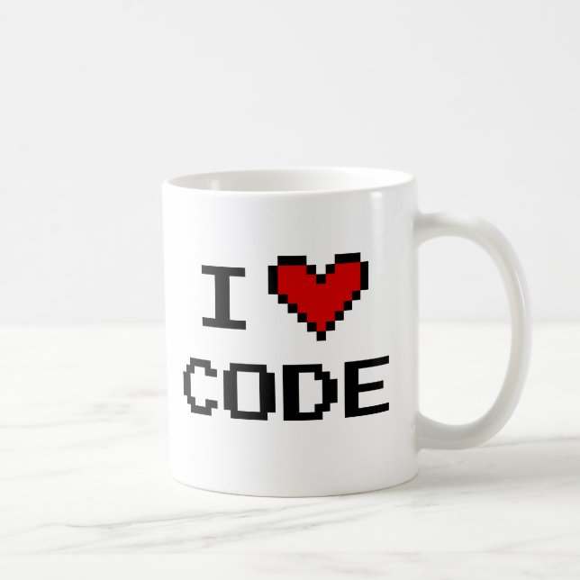 Geschenkidee für Herzcode-Kaffee-Tasse des Kaffeetasse (Rechts)