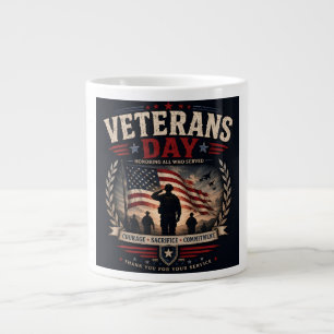Geschenkidee für Militäerveteranen - Würdigung US- Jumbo-Tasse