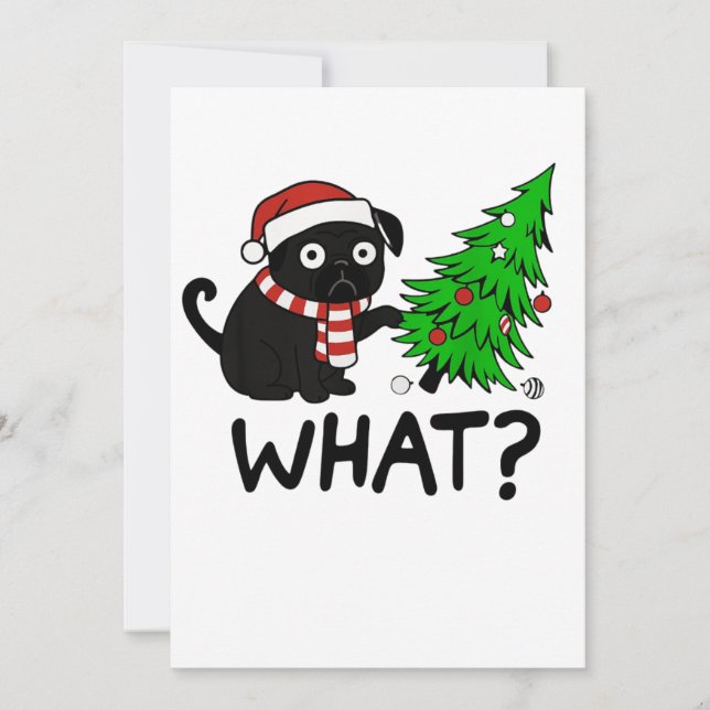 Geschenkidee für schwarze Möpse zu Weihnachten (Vorderseite)