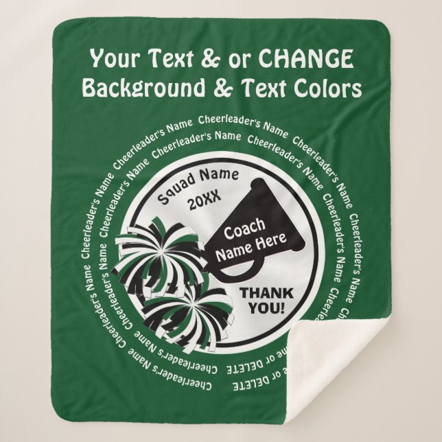 Geschenkideen für Cheftrainer, grün, weiß, schwarz Sherpadecke (Vorderseite)