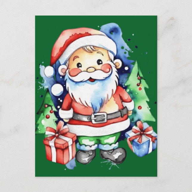 Geschenkideen für den Weihnachtsmann Postkarte (Vorderseite)