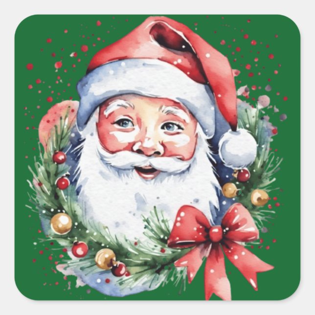 Geschenkideen für den Weihnachtsmann Quadratischer Aufkleber (Vorderseite)