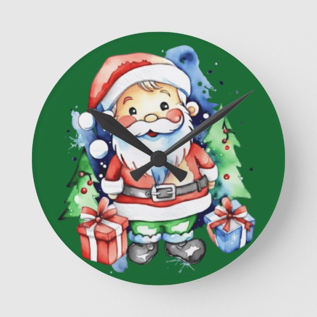 Geschenkideen für den Weihnachtsmann Runde Wanduhr (Vorderseite)