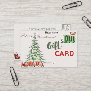 Geschenkkarte $100 visitenkarte