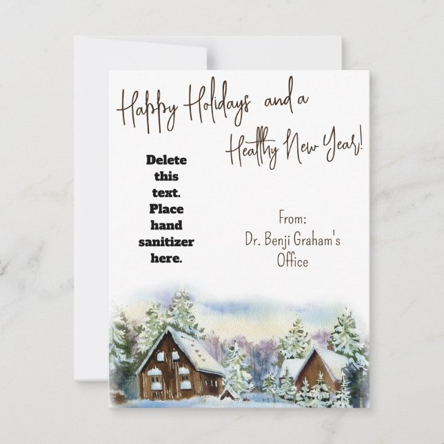 Geschenkkarte für gesunde Ferien Winter Hand Sanit Karte (Vorderseite)