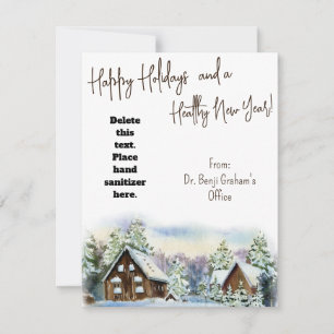 Geschenkkarte für gesunde Ferien Winter Hand Sanit Karte