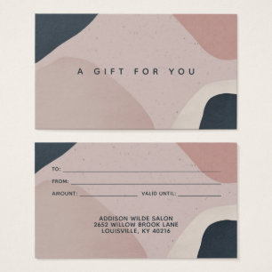 Geschenkkarte mit modernen abstrakten Formen in Ro