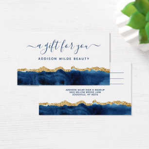 Geschenkkarte Navy Blue und Gold