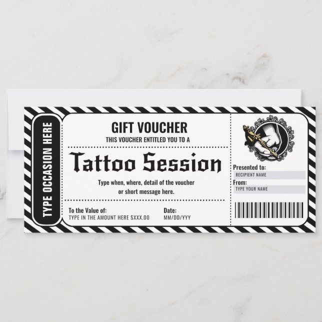 Geschenkkarte "Personal Tattoo" Einladung (Vorderseite)