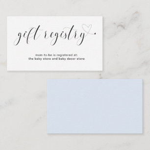 Geschenkkartei Boy Dusche Herz Typografie Blau Begleitkarte