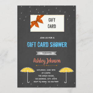 Geschenkkarten-Duschen-Party Einladung