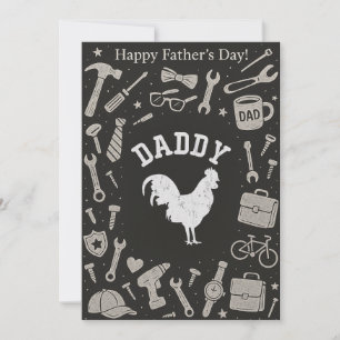 Geschenkkarten für Vintages Hühnchen Daddy Happy V Einladung