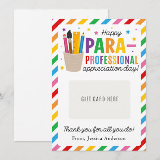 Geschenkkartenhalter für den Paraprofessional Appr Einladung