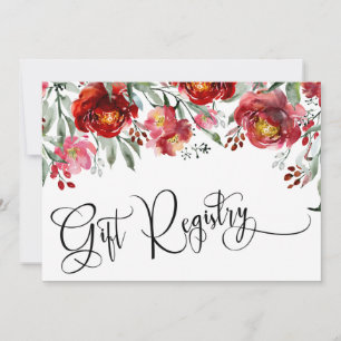 Geschenkliste Burgunderrote Blumen Einlegekarte Save The Date