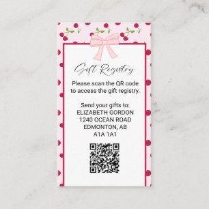 Geschenkliste Cherry Baby Shower QR Code Begleitkarte