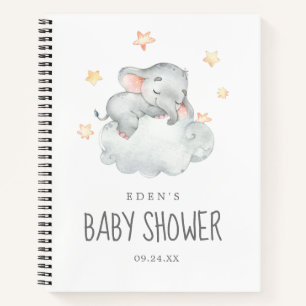 Geschenkliste für kleine Elefanten-Girl-Babydusche Notizbuch