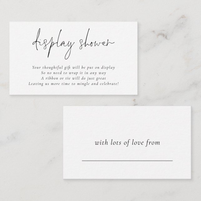 Geschenkmarke auf der Rückseite Bridal-Dusche anze Begleitkarte (Vorne/Hinten)