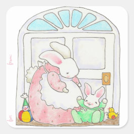Geschenkmarke für Mama und Baby Bunny Sticker