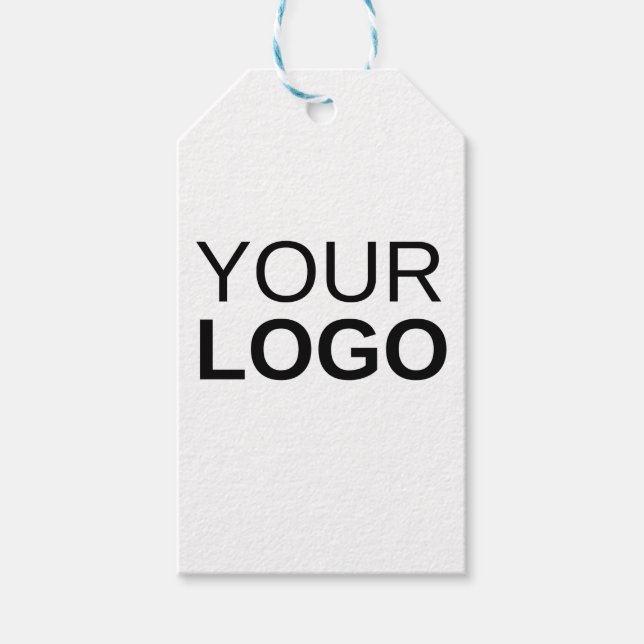 Geschenkmarke mit blauer und weißer Zeichenkette Geschenkanhänger (Vorderseite)