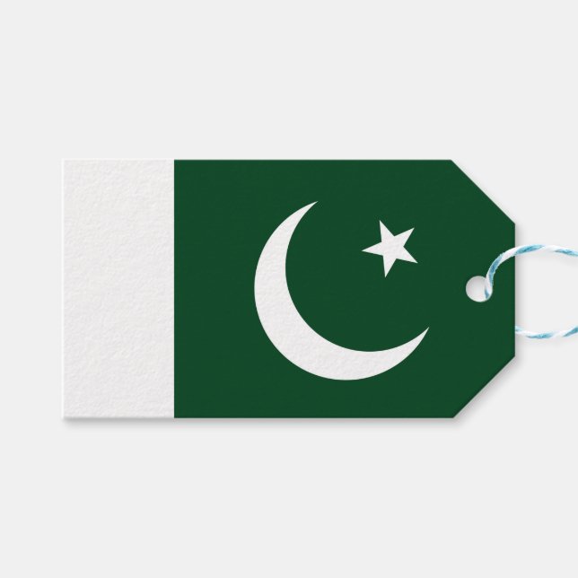 Geschenkmarke mit der Flagge Pakistans Geschenkanhänger (Vorderseite (Horizontal))