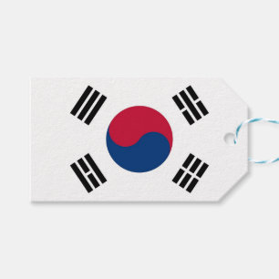 Geschenkmarke mit der Flagge Südkoreas Geschenkanhänger