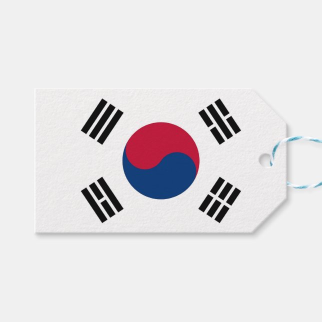 Geschenkmarke mit der Flagge Südkoreas Geschenkanhänger (Vorderseite (Horizontal))