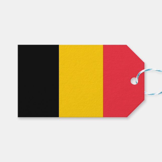 Geschenkmarke mit Flagge Belgiens Geschenkanhänger (Vorderseite (Horizontal))