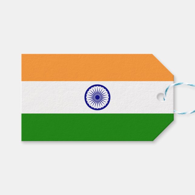 Geschenkmarke mit Flagge Indiens Geschenkanhänger (Vorderseite (Horizontal))
