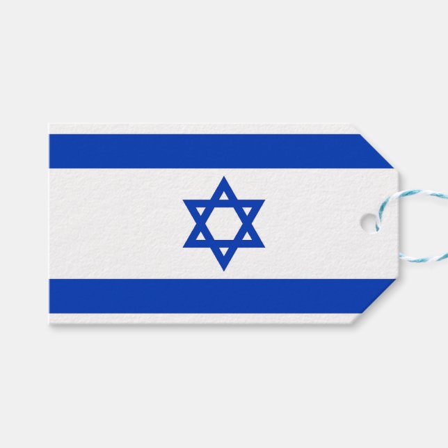 Geschenkmarke mit Flagge Israels Geschenkanhänger (Vorderseite (Horizontal))