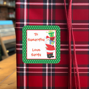 Geschenkmarke vom Personalisierten Weihnachtsmann Quadratischer Aufkleber