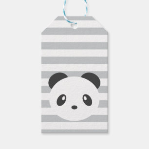 Geschenkmarken mit Panda Geschenkanhänger