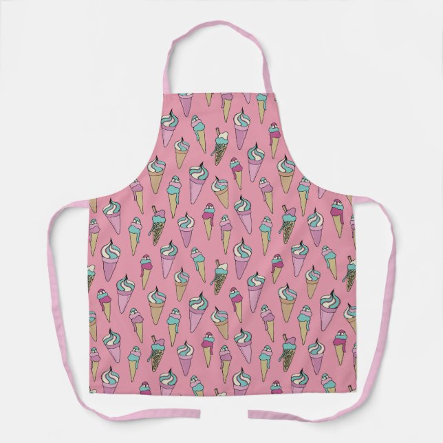 Geschenkmuster rosa Eiscreme-Tüte Schürze (Vorderseite)