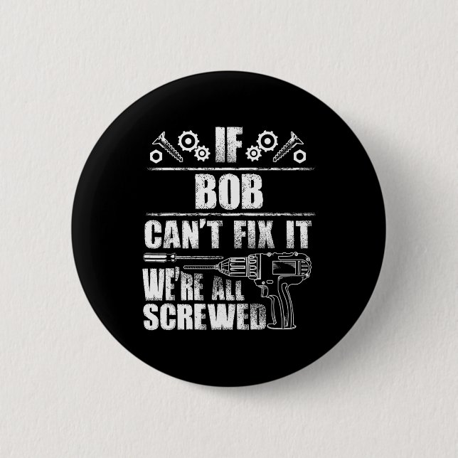 Geschenkname Fix Es Funny Geburtstag Personalisier Button (Vorderseite)