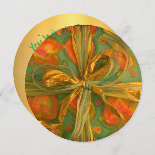 Geschenkpackung in grün und grün mit Bogen Einladung