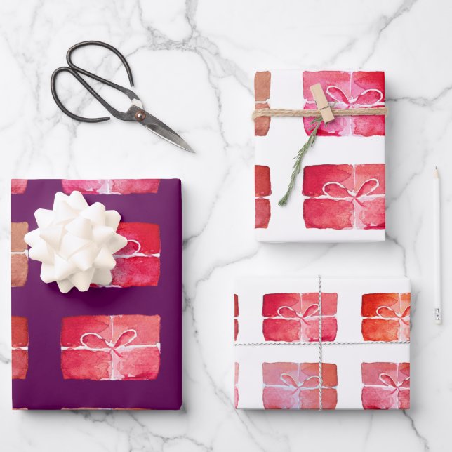 Geschenkpackung Winter Geburtstag Urlaub Geschenkpapier Set (Vorderseite)