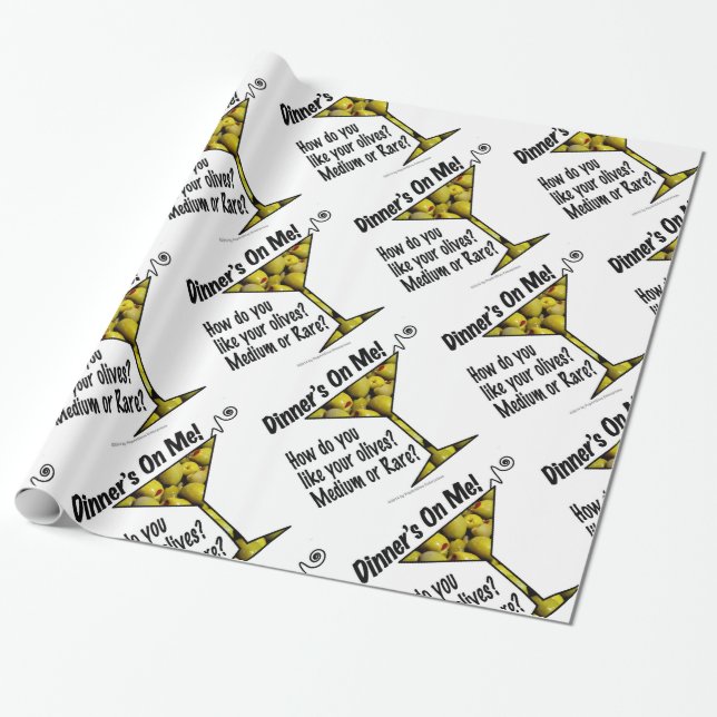 GESCHENKpapier Abendessen! Oliven? Mittel oder Sel (Ungerollt)
