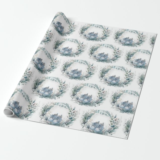 Geschenkpapier Baby Boy Shower oder Feier (Ungerollt)
