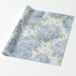 Geschenkpapier | Blaues Hortensien-Blumen Geschenk