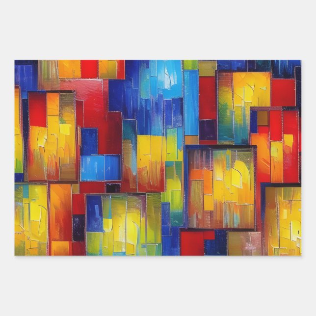 Geschenkpapier - Bunte Fenster (Vorderseite)