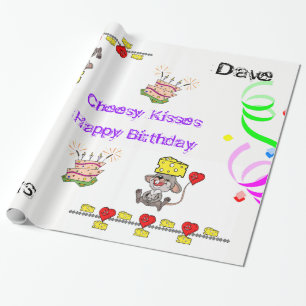 Geschenkpapier Cheesy Mousey Herz Alles Gute zum G